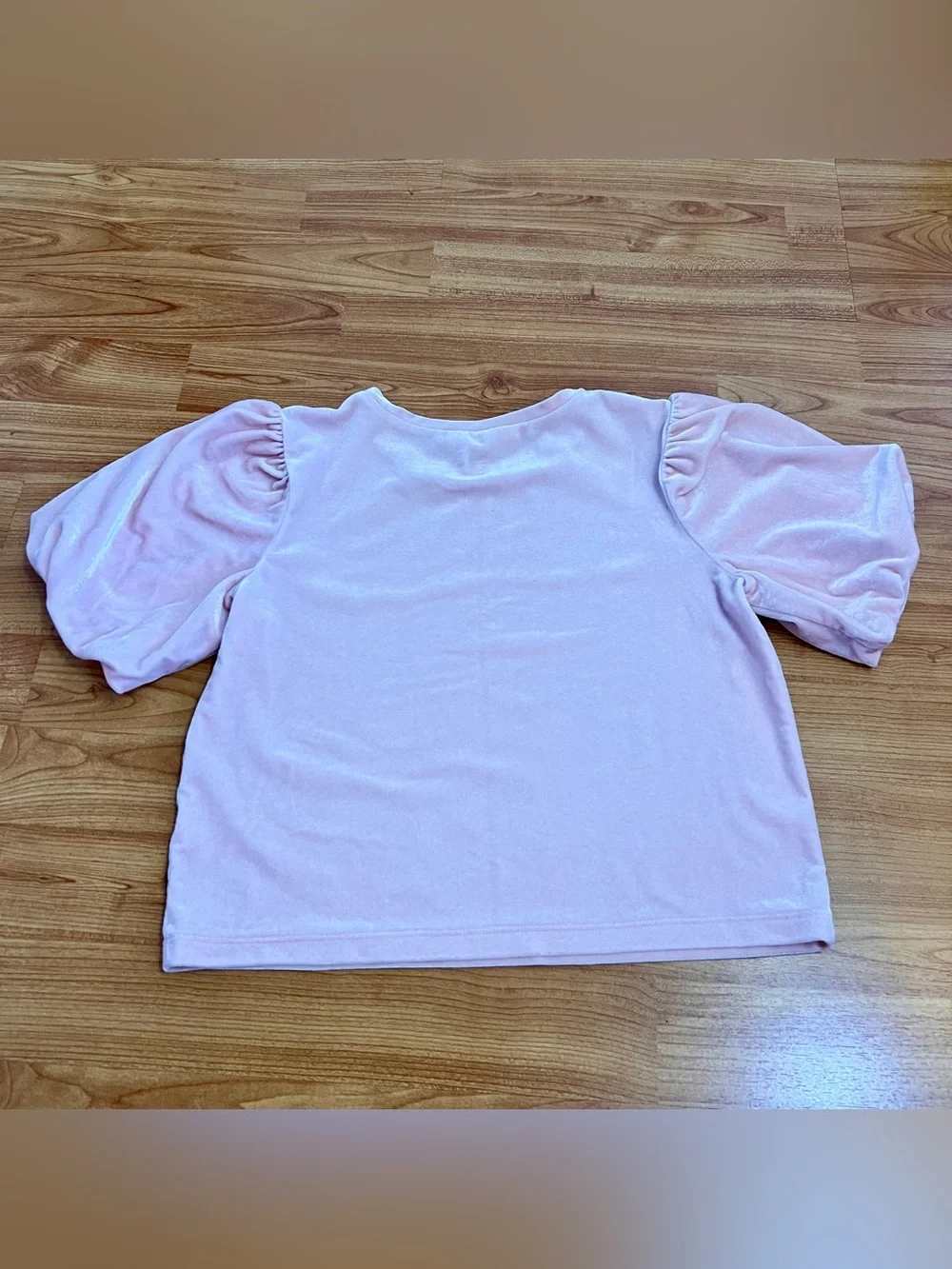 GAP Girls' Puff Sleeve Velvet Top - Light Pink